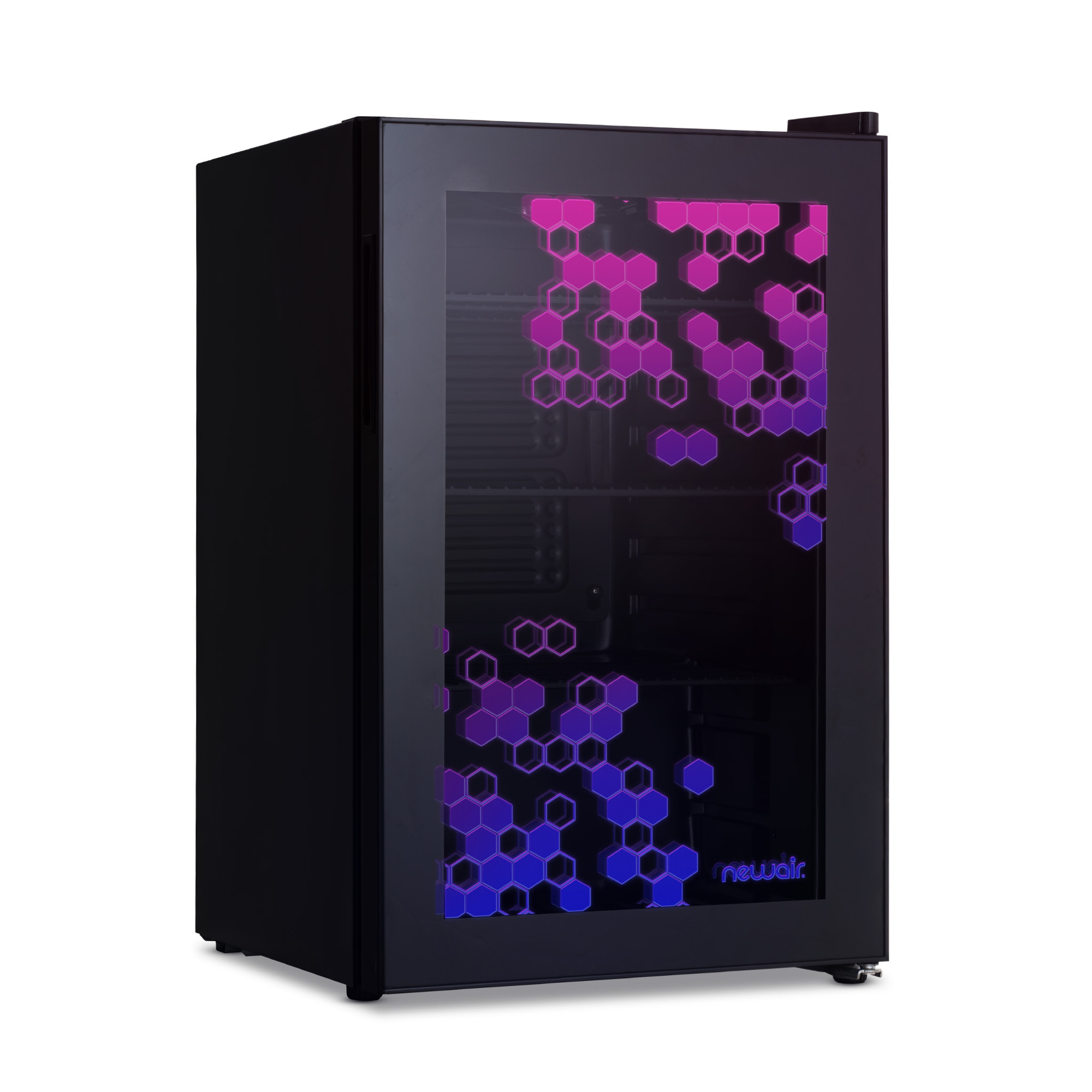 Newair, 85 Can Beverage Refrigerator with RGB LED Lights, Can Capacity 85 Model# NBC085HX00